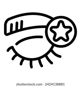 Star eyebrow icon outline vector. Change face care. Grooming facial tattoo