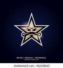 Star with face logo template.