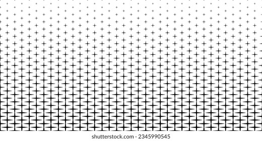 Star fade pattern. Faded halftone black spark isolated on white background. Degraded fades sparkle for design print. Fadew halftones shine. Fading gradient. Geo transition bg. Vector illustration