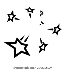 Star Fall Abstract Burst Fly Flat Icon Isolated On White Background