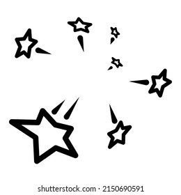 Star Fall Abstract Burst Fly Away Flat Icon Isolated On White Background
