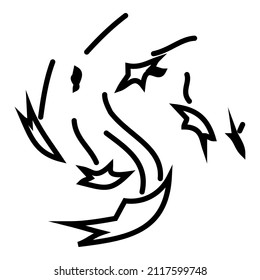 Star Fall Abstract Flat Icon Isolated On White Background