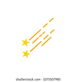 Star fall icon illustration. Meteorite vector sign symbol