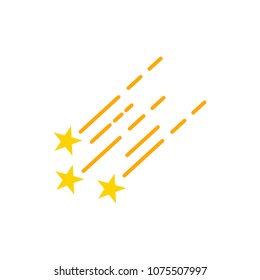 Star fall icon illustration. Meteorite vector sign symbol