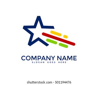Star Fall Logo Design Template