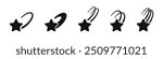 Star fall vector icons. Falling stars. Star sparkles. Starry vector illustration. Comet, meteor, icons.