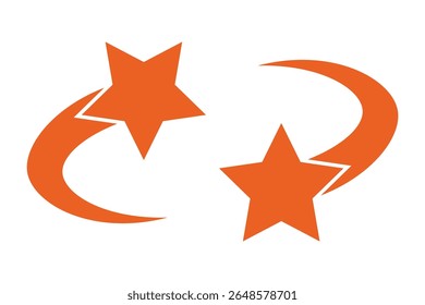 Ícones de vetor de queda de estrelas. Estrelas em queda. Cintilações de estrelas. Ilustração do vetor estrelado. Cometa, meteoro, ícones em um fundo transparente 
