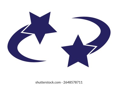 Ícones de vetor de queda de estrelas. Estrelas em queda. Cintilações de estrelas. Ilustração do vetor estrelado. Cometa, meteoro, ícones em um fundo transparente 