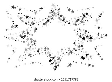 Star Falling Confetti Print. Vector Background for Birthday Party, Celebration, Festival.