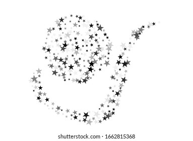 Star Falling Confetti Print. Vector Background for Birthday Party, Celebration, Festival.