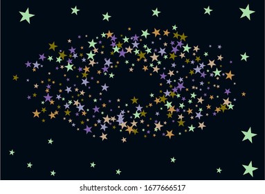 Star Falling Confetti Print. Vector Background for Birthday Party, Celebration, Festival.