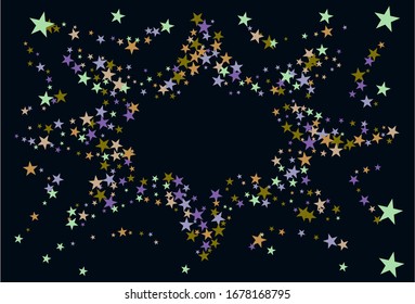 Star Falling Confetti Print. Vector Background for Birthday Party, Celebration, Festival.