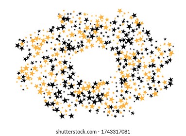 Star Falling Confetti Print. Vector Background for Birthday Party, Celebration, Festival.