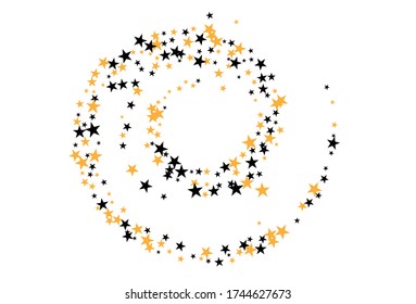 Star Falling Confetti Print. Vector Background for Birthday Party, Celebration, Festival.