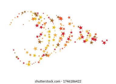 Star Falling Confetti Print. Vector Background for Birthday Party, Celebration, Festival.