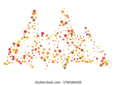 Star Falling Confetti Print. Vector Background for Birthday Party, Celebration, Festival.