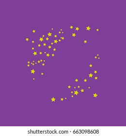 Star Falling Confetti Print. Vector Background for Birthday Party Celebration. Starlight, Dark Paper in Gold Color.