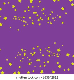 Star Falling Confetti Print. Vector Background for Birthday Party Celebration. Starlight, Dark Paper in Gold Color. 