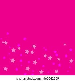 Star Falling Confetti Print. Vector Background for Birthday Party Celebration. Starlight, Light Paper in Golden Pink Color. 