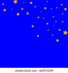 Star Falling Confetti Print. Vector Background for Birthday Party Celebration. Starlight, Dark Paper in Golden Color. 
