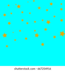 Star Falling Confetti Print. Vector Background for Birthday Party Celebration. Starlight, Dark Paper in Gold  Color. 