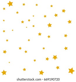 Star Falling Confetti Print. Vector Background for Birthday Party Celebration Starlight, Light Paper in Gold Color.