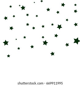 Star Falling Confetti Print. Vector Background for Birthday Party Celebration. Black Stars in White Background.