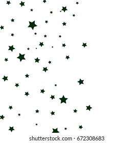Star Falling Confetti Print. Vector Background for Birthday Party Celebration. Black Stars in White Background.