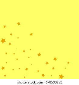 Star Falling Confetti Print. Vector Background for Birthday Party, Celebration, Festival. Golden Stars In Gold Background.