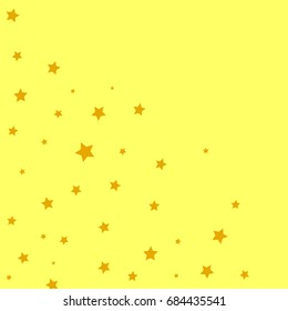 Star Falling Confetti Print. Vector Background for Birthday Party, Celebration, Festival. Golden Stars In Gold Background.