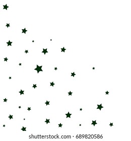 Star Falling Confetti Print. Vector Background for Birthday Party, Celebration, Festival. White Background With Black Stars.