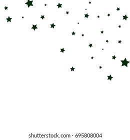 Star Falling Confetti Print Vector Background for Birthday Party Celebration Starlight, Light Paper in Black Color