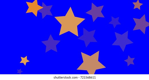 Star Falling Confetti Print. Vector Background for Birthday Party, Celebration, Festival. Vector illustration. Perfect For Logo, Banner, Icon. Blue Background With Gold Stars.