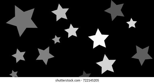 Star Falling Confetti Print. Vector Background for Birthday Party, Celebration, Festival. Vector illustration. Perfect For Logo, Banner, Icon. Dark Background With White Stars.