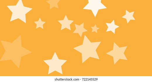 Star Falling Confetti Print. Vector Background for Birthday Party, Celebration, Festival. Vector illustration. Perfect For Logo, Banner, Icon. Orange Background With White Stars.