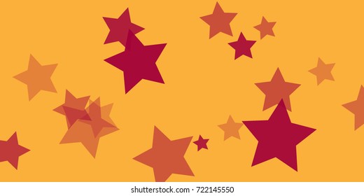 Star Falling Confetti Print. Vector Background for Birthday Party, Celebration, Festival. Vector illustration. Perfect For Logo, Banner, Icon. Golden Background With red Stars.