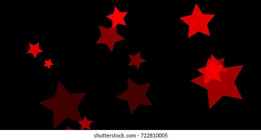 Star Falling Confetti Print. Vector Background for Birthday Party, Celebration, Festival. Vector illustration. Perfect For Logo, Banner, Icon. Dark Background With Red Stars.