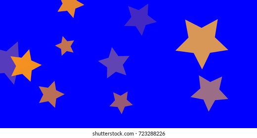 Star Falling Confetti Print. Vector Background for Birthday Party, Celebration, Festival. Vector illustration. Perfect For Logo, Banner, Icon. Blue Background With Gold And Pink Stars.