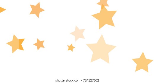 Star Falling Confetti Print. Vector Background for Birthday Party, Celebration, Festival. Vector illustration. Perfect For Logo, Banner, Icon. White Background With Gold Stars.