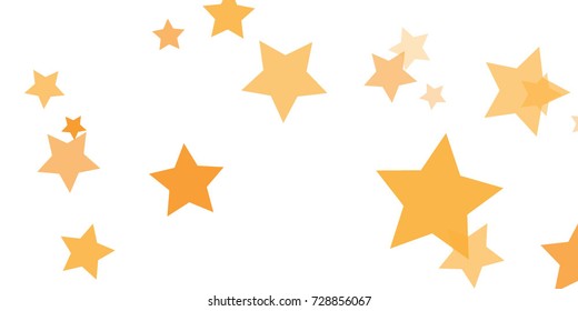 Star Falling Confetti Print. Vector Background for Birthday Party, Celebration, Festival. Vector illustration. Perfect For Logo, Banner, Icon. White Background With Gold Stars.