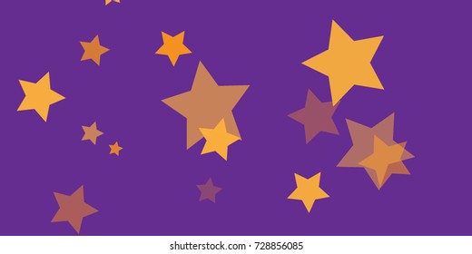 Star Falling Confetti Print. Vector Background for Birthday Party, Celebration, Festival. Vector illustration. Perfect For Logo, Banner, Icon. Purple Background With Gold Stars.