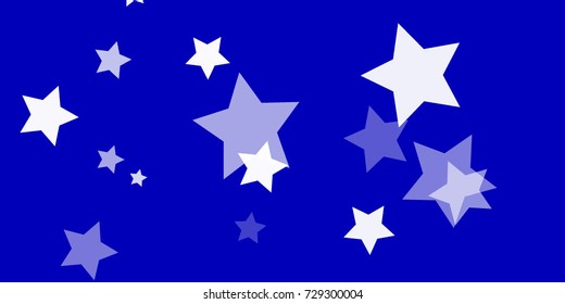 Star Falling Confetti Print. Vector Background for Birthday Party, Celebration, Festival. Vector illustration. Perfect For Logo, Banner, Icon. Blue Background With White Stars.