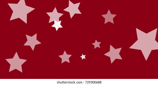 Star Falling Confetti Print. Vector Background for Birthday Party, Celebration, Festival. Vector illustration. Perfect For Logo, Banner, Icon. Red Background With White And Red Stars.