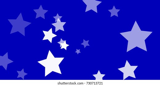 Star Falling Confetti Print. Vector Background for Birthday Party, Celebration, Festival. Vector illustration. Perfect For Logo, Banner, Icon. Blue Background With White Stars.