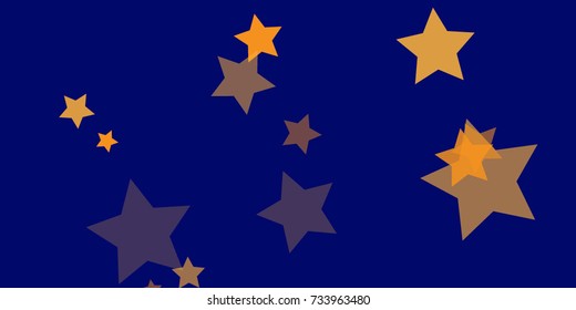 Star Falling Confetti Print. Vector Background for Birthday Party, Celebration, Festival. Vector illustration. Perfect For Logo, Banner, Icon. Blue Background With Gold Stars.