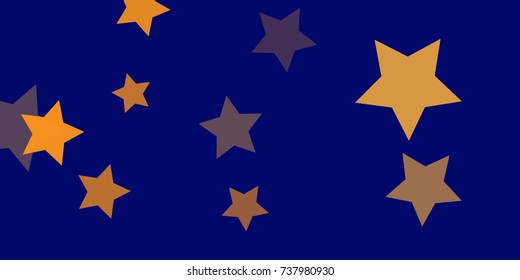 Star Falling Confetti Print. Vector Background for Birthday Party, Celebration, Festival. Vector illustration. Perfect For Logo, Banner, Icon. Blue Background With Gold Stars.