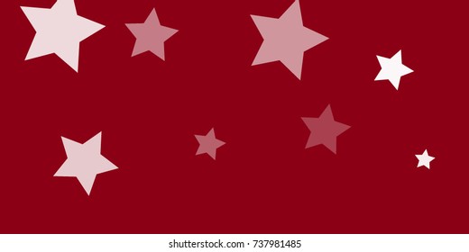 Star Falling Confetti Print. Vector Background for Birthday Party, Celebration, Festival. Vector illustration. Perfect For Logo, Banner, Icon. Red Background With White And Red Stars.