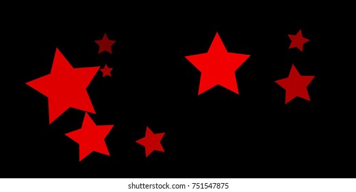 Star Falling Confetti Print. Vector Background for Birthday Party, Celebration, Festival. Vector illustration. Perfect For Logo, Banner, Icon. Dark Background With Red Stars.