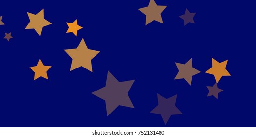 Star Falling Confetti Print. Vector Background for Birthday Party, Celebration, Festival. Vector illustration. Perfect For Logo, Banner, Icon. Blue Background With Gold Stars.