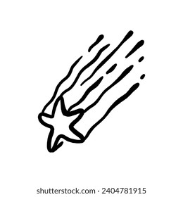 Star Falling doodle vector illustration